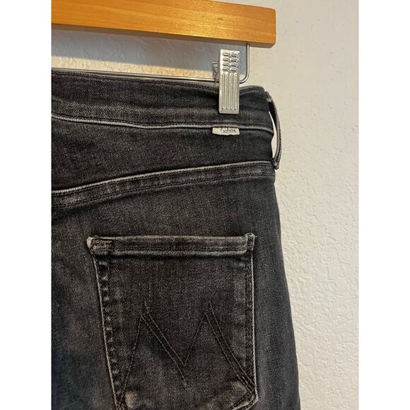 Mother Mid Rise Dazzler Ankle Straight Leg Jeans Night is Watching Black 28 - Picture 6 of 9